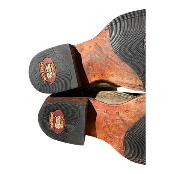 Dan Post Star Inlay Cowboy Boot Square Toe Side Zip Women size 7.5 - Picture 10 of 10